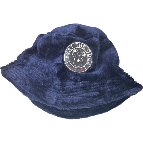 Navy Fuzzy Bucket Hat