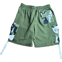 Load image into Gallery viewer, Olive Green/ White, Black LT Caution Shorts